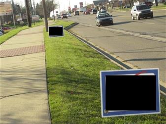 Temporary sign example